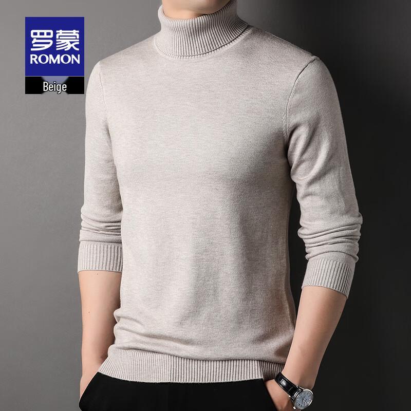 ROMON Men's 2024 Business Casual Turtleneck Knit Sweater