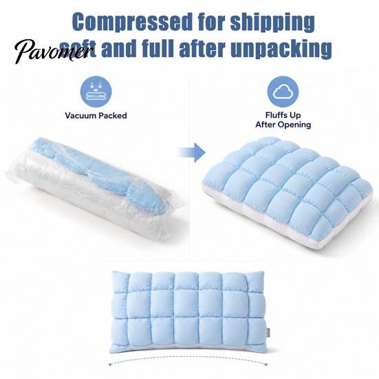 Soft Microfiber Pillows for Side Sleepers Cooling Quilted Puff Pillow, Cloud-Like Bed Down Alternative Relaxing Cloud Sleep Fluffy Pillow Back Stomach