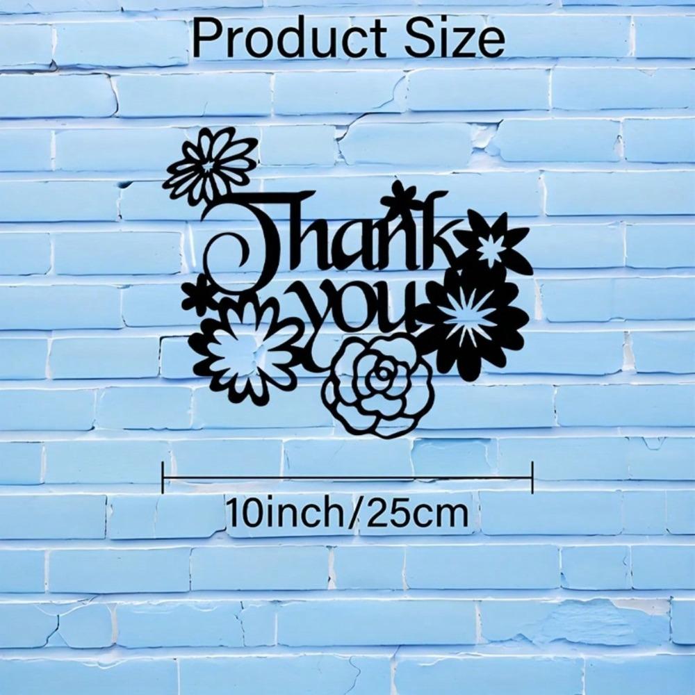Elegant Floral Metal Wall Art Black Flower Sign Home Office Decor TY-101558