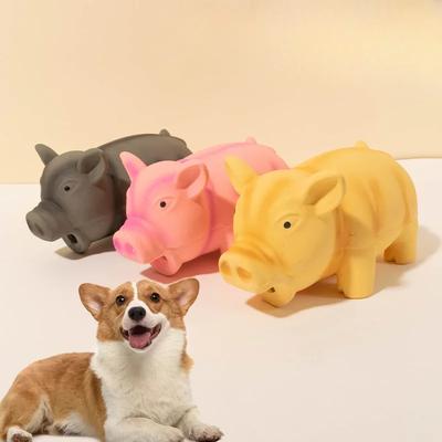 Pet Dog Cat Chewing Toys Cleaning Teeth Pig Squeak Cute Rubber Pet Dog Puppy Playing Pig Toy Squeaker Squeaky With Sound New