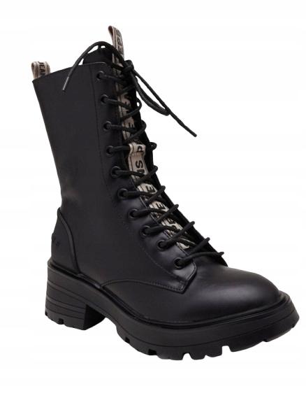 Pepe Jeans Soda Block Damskie Buty Czarne Botki Za Kostkę 38 Awe