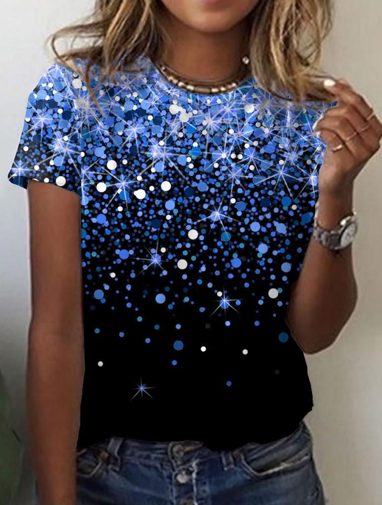 Sommer Damen T-Shirt Blumenstruktur 3D-Druck Florale Grafiken T-Shirts Lässige Kurzarm-Oberteile Mode O-Ausschnitt T-Shirt für Damen