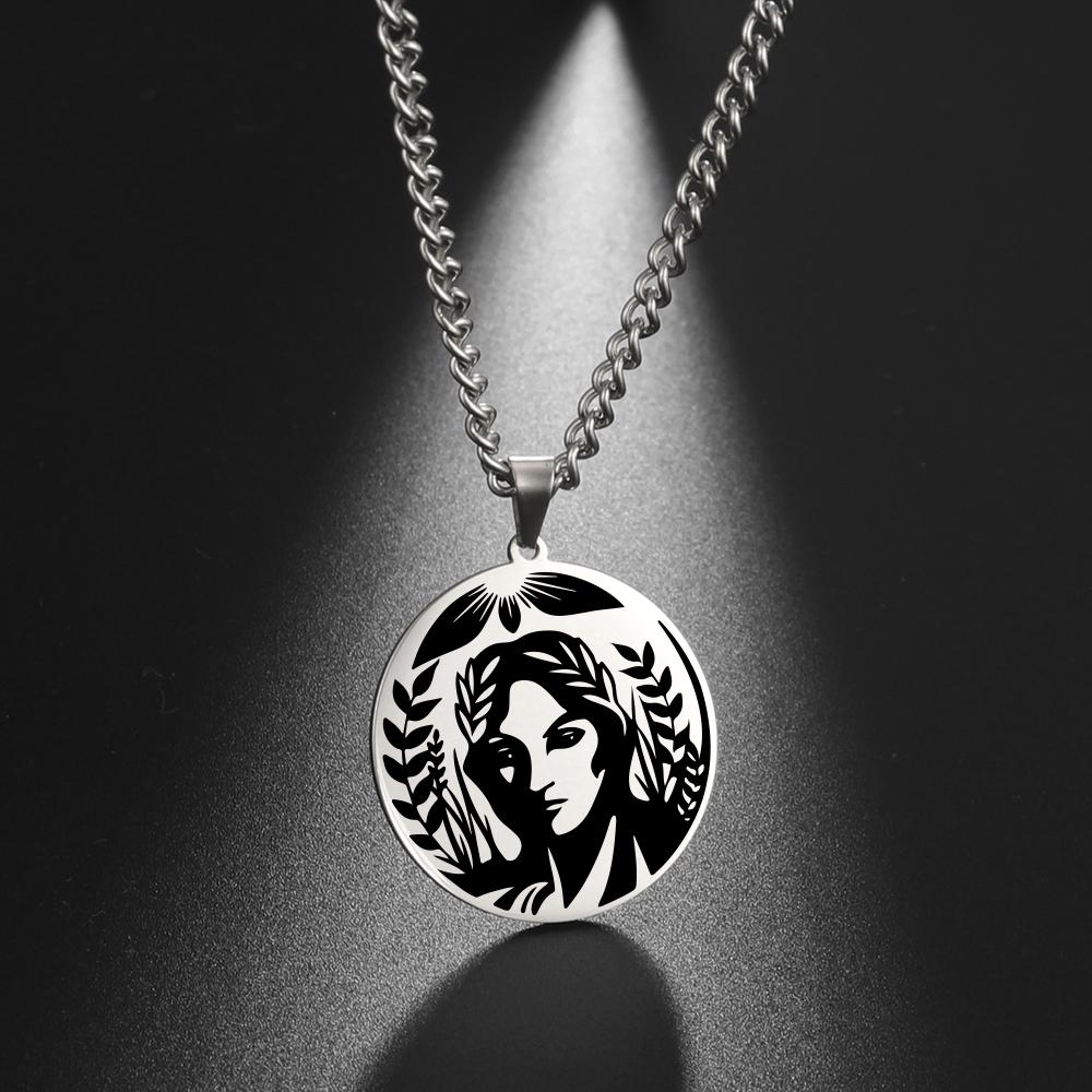 Lemegeton Greek mythical amulet pendant necklace stainless steel retro necklace jewelry necklace couple romantic gift