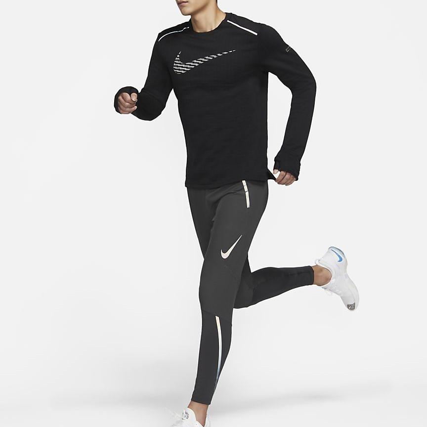 Nike Therma Element Crew Neck Pullover Running Fitness Top Men Tops Black DC6972-010