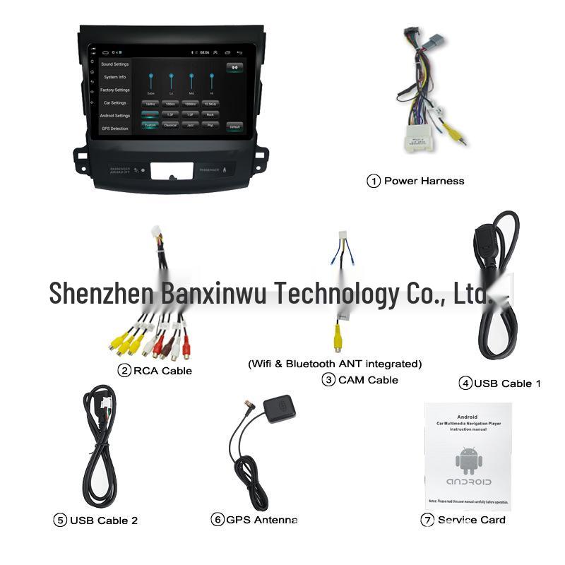 9-Inch Smart GPS Navigation System with Bluetooth and WiFi for Mitsubishi Outlander 2006-2012 Models