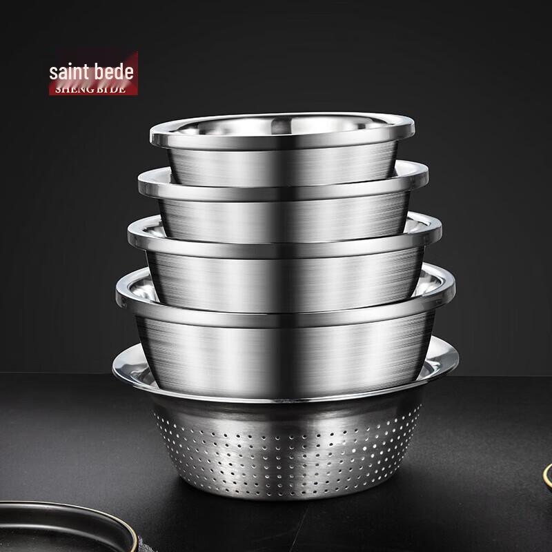 SBD Stainless Steel Mixing Bowl Set, 5-Piece