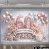 2D Rose Gold 60th Happy Birthday Backdrop for Milestone Party Background