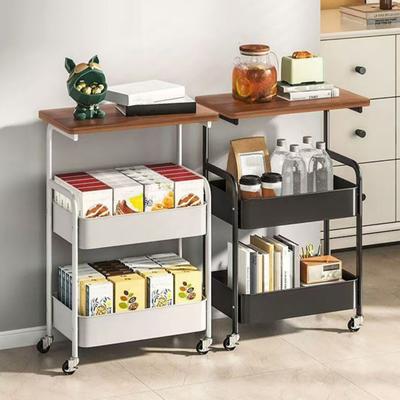 3-Tier Rolling Cart with Wheels Multifunctional Utility Organizer Cart Kitchen Bathroom Living Room Office Sofa Bedside Toys Snacks Storage Rack