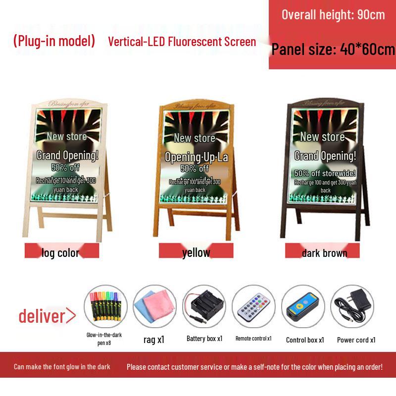 Small Luminous Blackboard Display Stand for Shop Advertising and Handwritten Signage