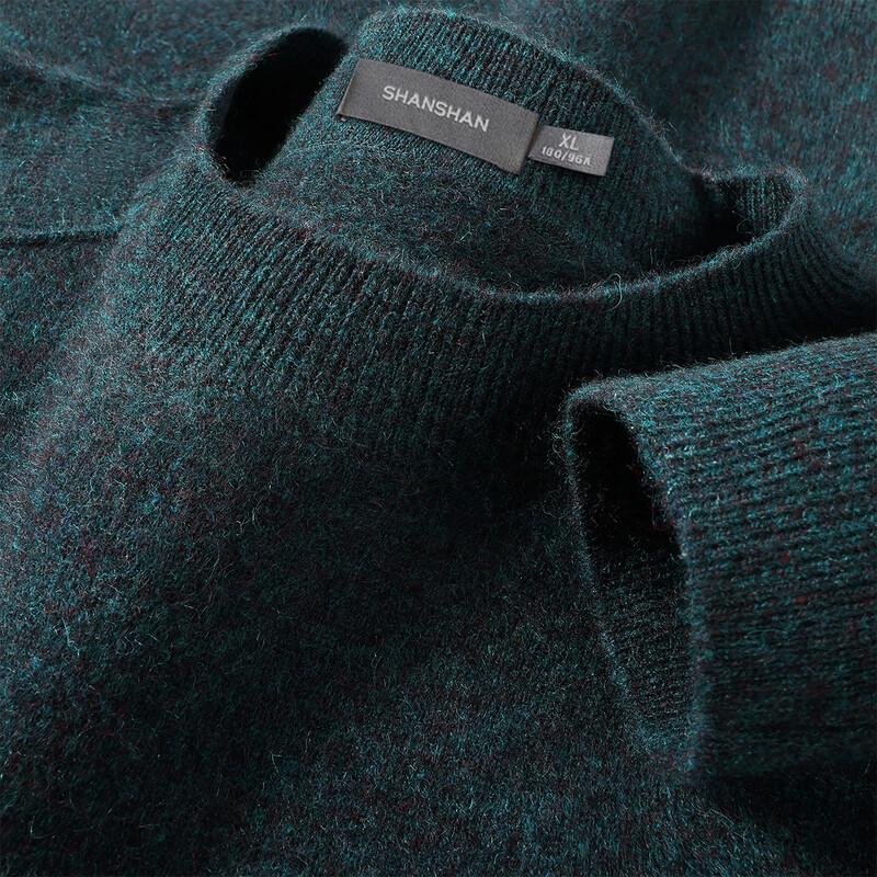 SHANSHAN Men's Brushed Wool Blend Pullover Sweater