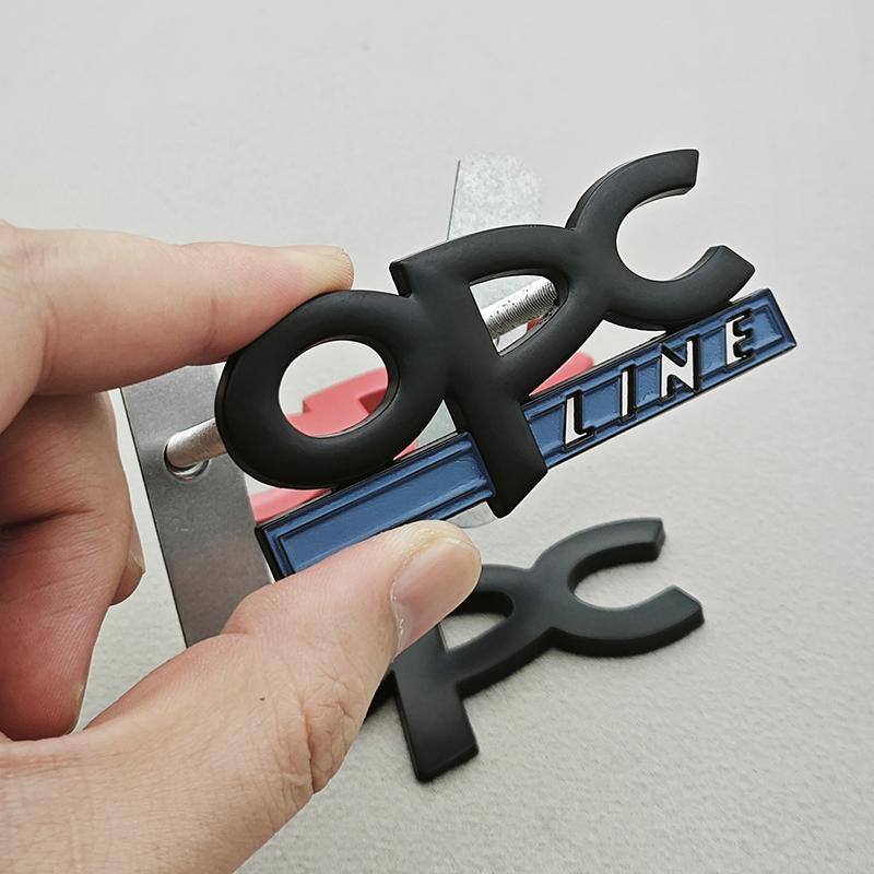 3D Metal OPC Line Logo Badge Front Grill Emblem Trunk Car Sticker For Opel Astra G H J K F Corsa D Zafira B Insignia Mokka Regal