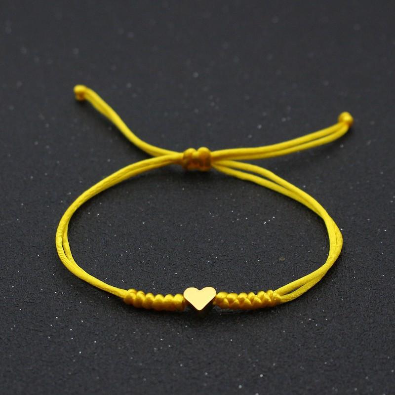 Tiny Heart Charm Bracelets for Women Girls Simple Blue Black Red Rope Chain Braided Bracelet Woven Jewelry Best Gifts Her