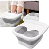 Portable, Lightweight Foldable Footbath Bucket with a Smartphone Holder, Insulated Lid, and Acupressure Massage Function (white)