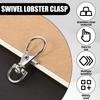 25/50/200Pcs Swivel Lobster Clasp Snap Hooks Stainless Steel Key Ring Clasp D Ring Snap Hook for Keychains Jewelry DIY Crafts