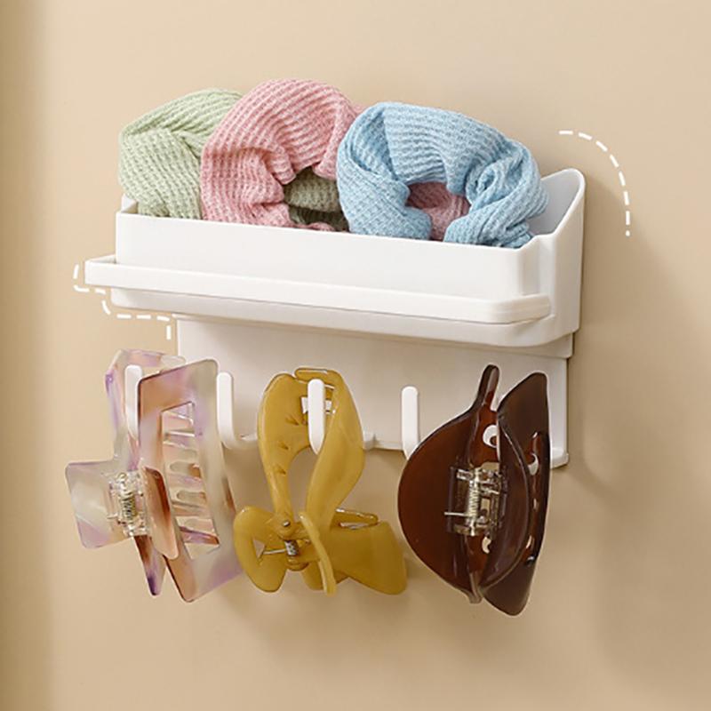 NEW Hair Loop Head Rope Storage Rack, Non Punching Multifunctional HookDormitory Seamless Storage Rack