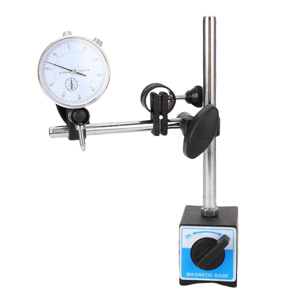 Dial Indicator with Magnetic Base 0 10mm 0.01mm Accuracy Adjustable Long Arm Magnetic Dial Test Indicator