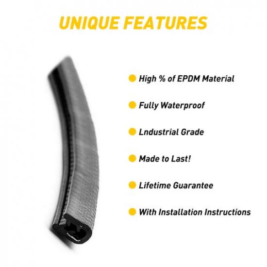 Car Door Edge Guard Molding Trim Protectors Strip 16ft U Shape Rubber Seal Black
