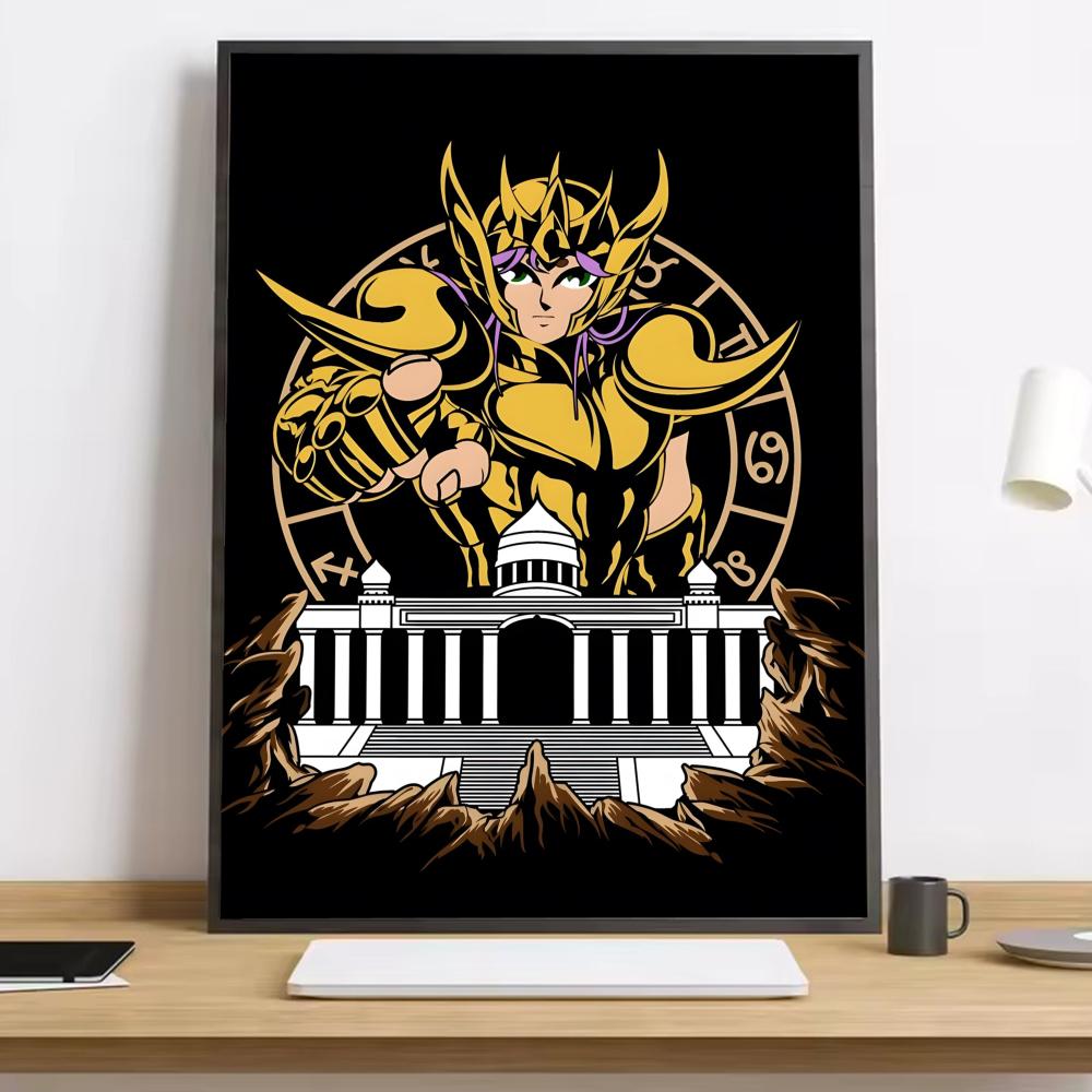 Saint Seiya Whitepaper Painting Calligraphy HD Canvas Poster Living Room Bedroom Bar Aesthetic Decoration