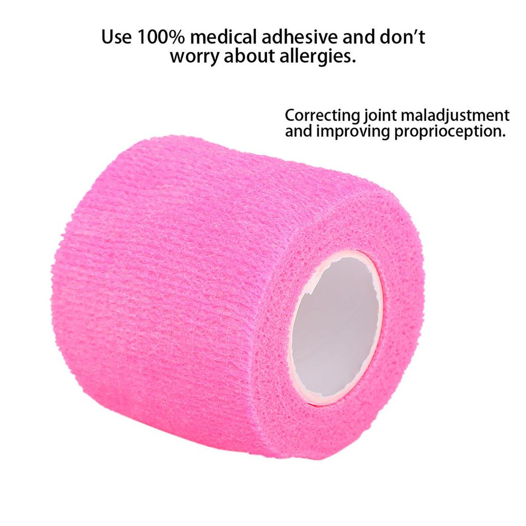 10pcs Self Adhesive Elastic Bandage Hand Leg Finger Wrap Gauze Health Care(Pink 5cm x 4.5m 2.0 x 177.2inch)