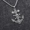 Jewelry Titanium Steel Hip-hop Necklace Men's Pirates of the Caribbean Anchor Necklace Pendant Long Accessories