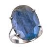 Natural Labradorite Gemstone 925 Solid Sterling Silver Jewelry Ring Size 6 A0v35