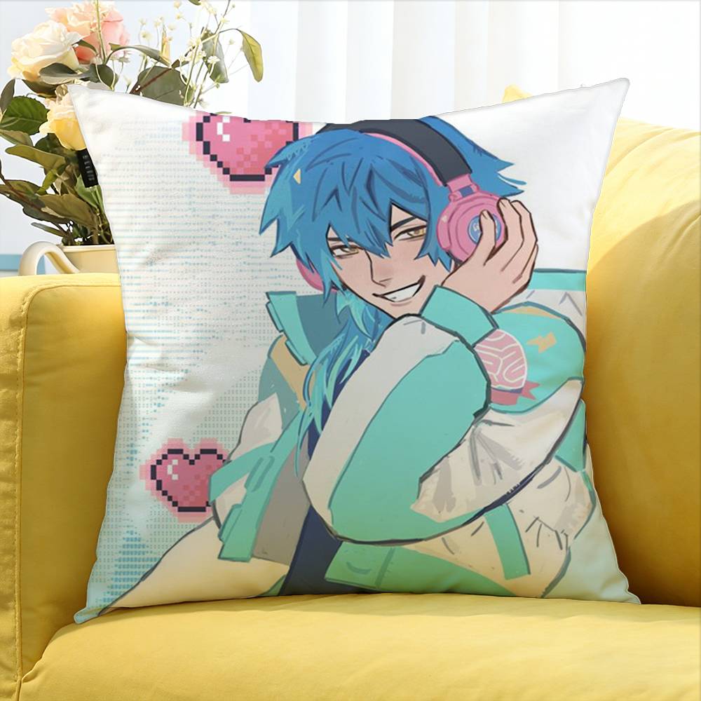 Game Dramatical Murder Aoba Various Sizes Square Pillow Case For Car Home Bedchamber Decor