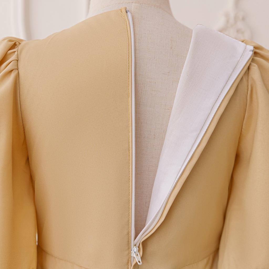 Abaya Arabic Robe Girls Dress Golden Lace Simple Fashion Children's Dress