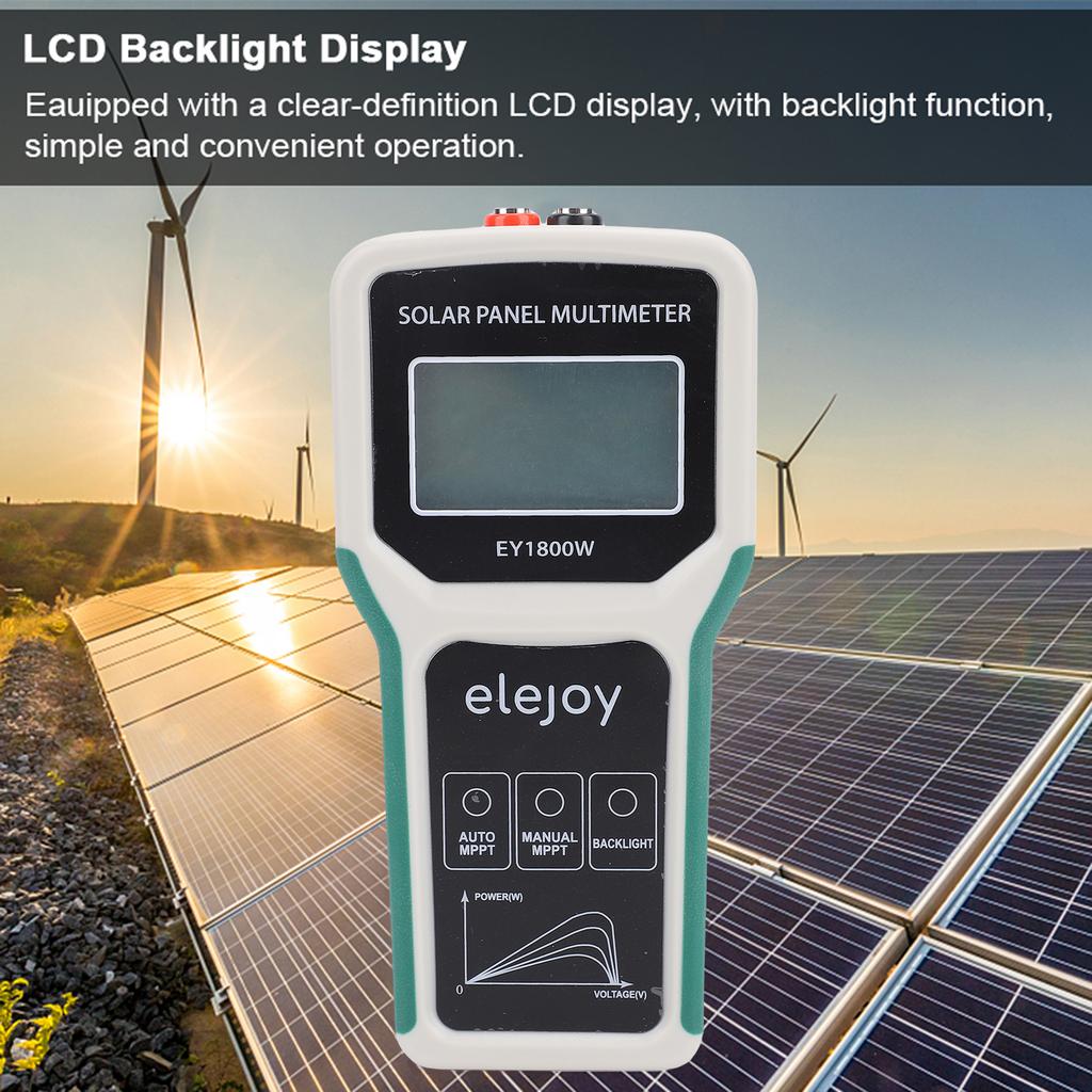1800W Solar Panel Multimeter 120V Tester Photovoltaic Panel Multimeter Tester MPPT Photovoltaic Power Meter with LCD Backlight
