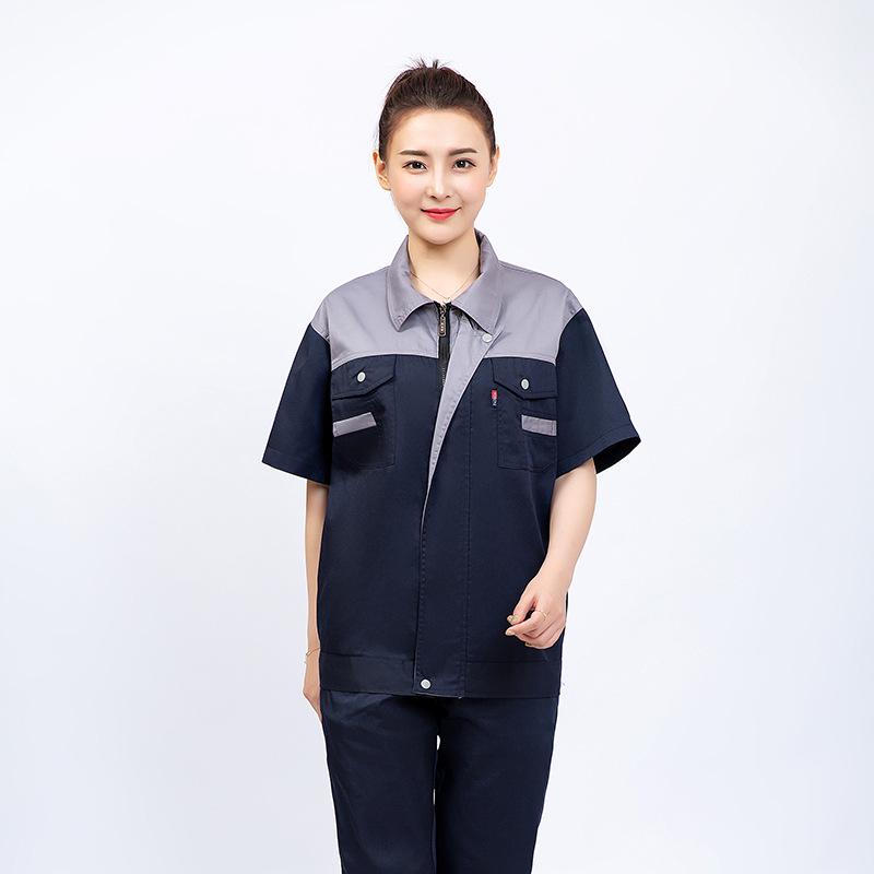 

Мужской летний комбинезон с коротким рукавом и цветными блоками для авторемонтных работ Large/170