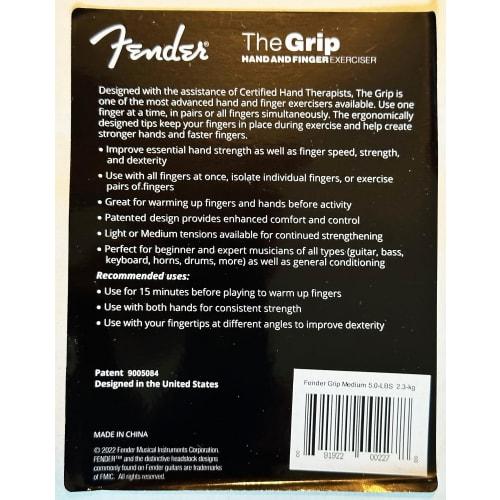 Fender GRIP Hand & Finger Exerciser (Medium - 5 Lbs / 2.3 Kg) ? The Ultimate Ergonomic Finger Strengthener for Improving Playing On All Stringed Instr