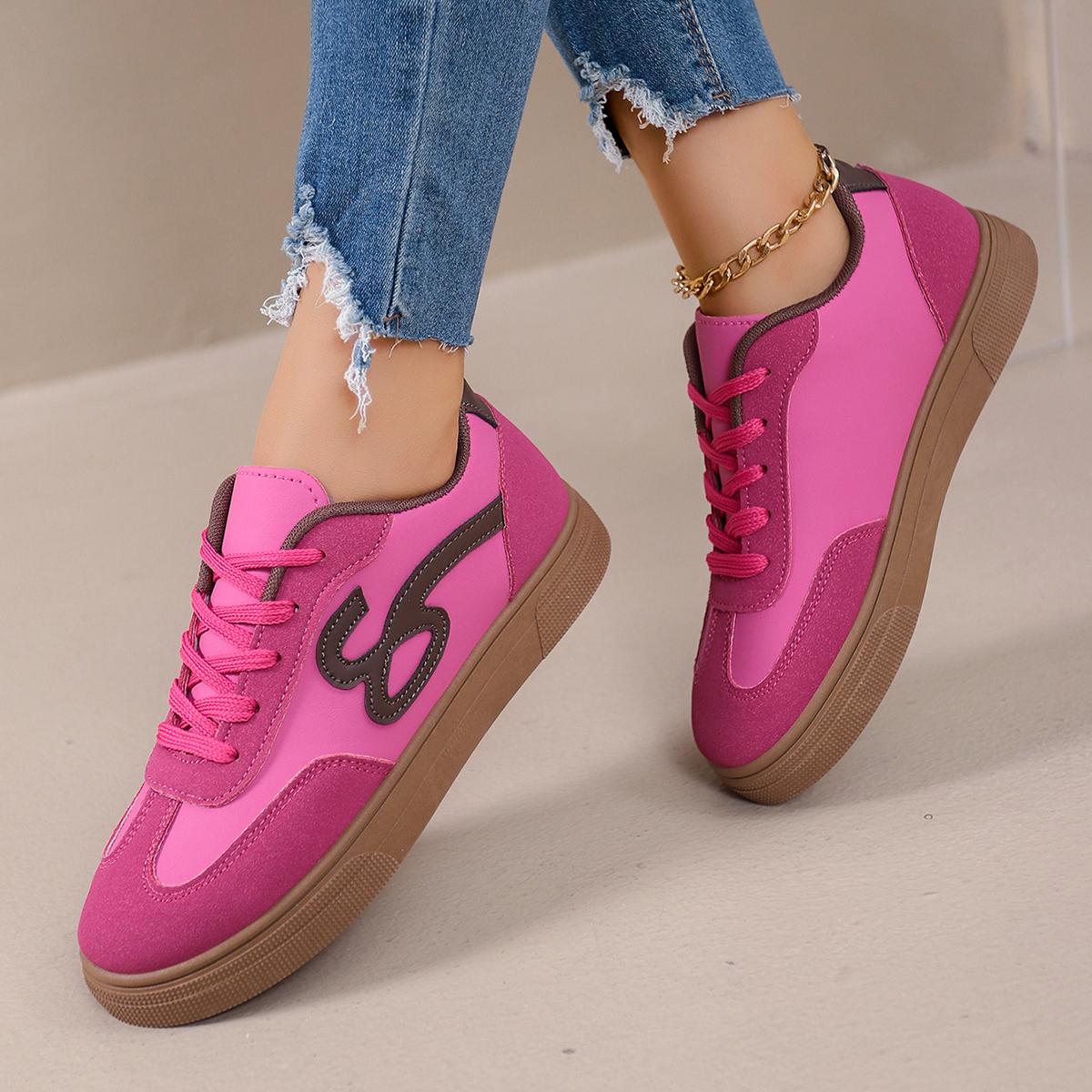 

Women S Lightweight Sports Shoes - All Season, Breathable Synthetic Leather Upper, Fitness Running, Daily Casual Lace Up Shoes 36