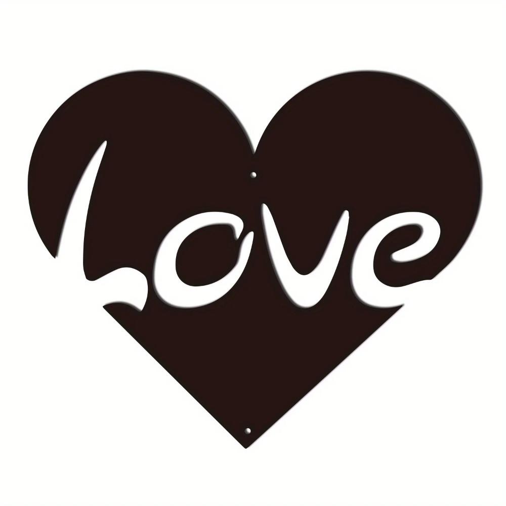 Metall-Wandkunst „Love“, elegantes Metall-Wandschild, stilvoller Wandbehang für Büro, Kinderzimmer und Schlafzimmer, inspirierendes Zitat-Dekor