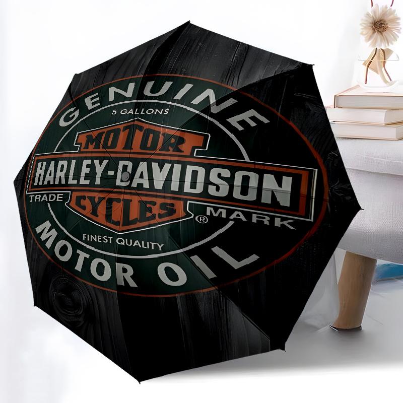 1pc Harley-Davidson Umbrella, Sun Protection, And UV Shielding. It Has Eight Sturdy Ribs for Outdoor Use And Perfect As a Holiday Gift
