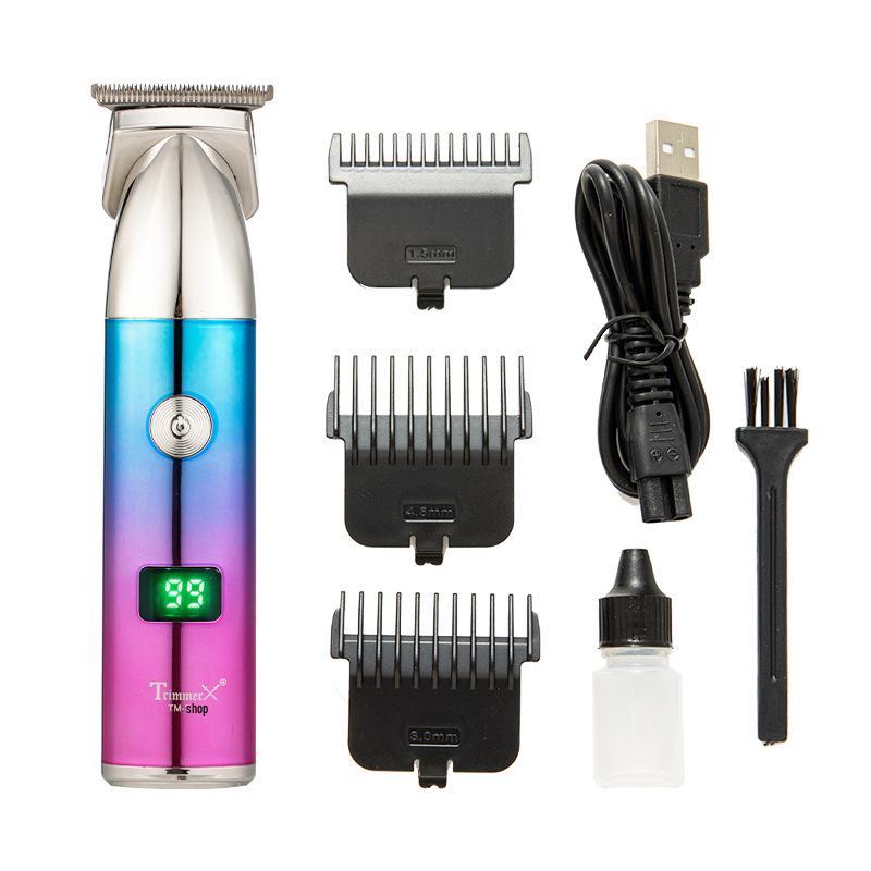 Gradient Electric Hair Clipper with LCD Display & USB Charging