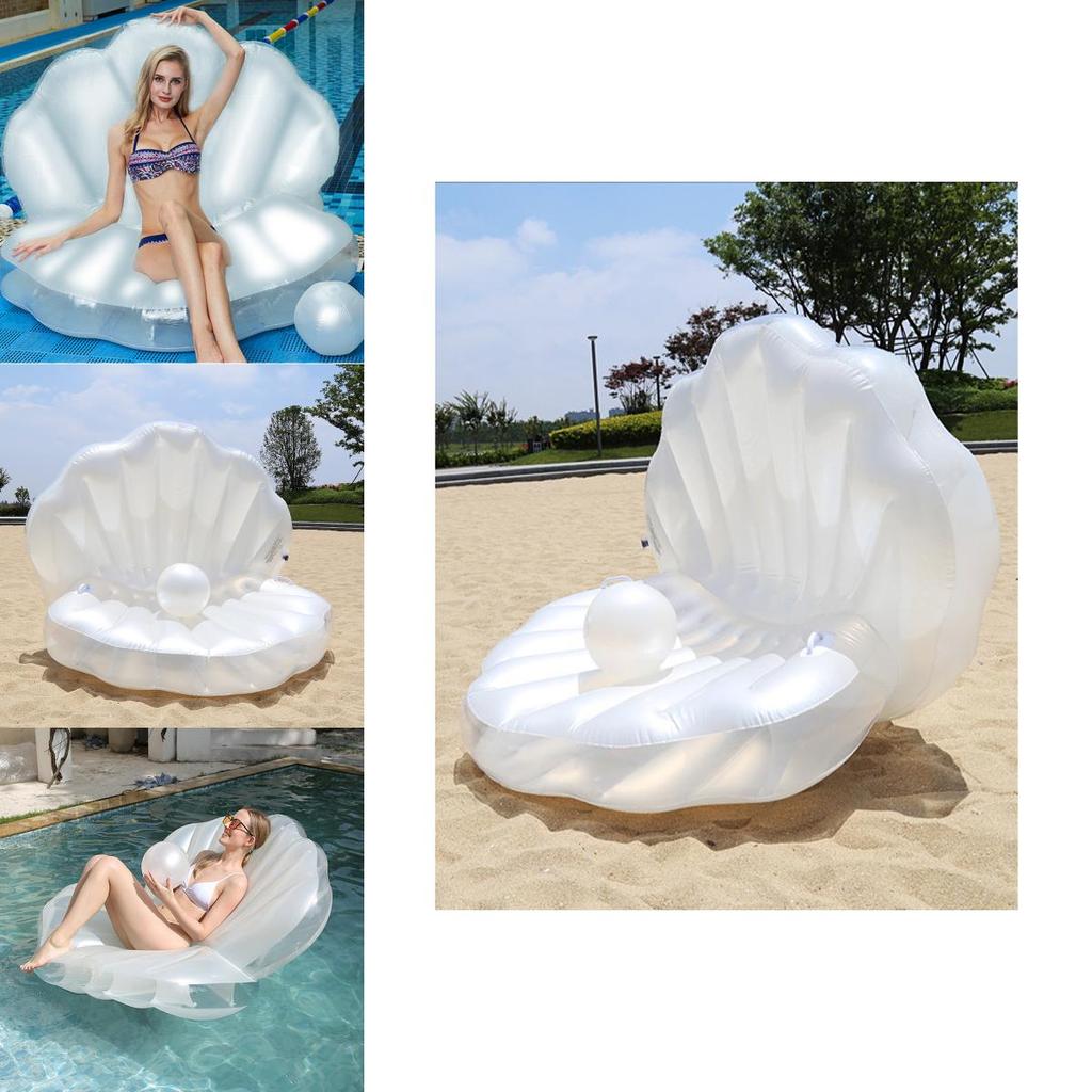 Stylish White Pearl Seashell Water Float Bed For Adults Pvc Material