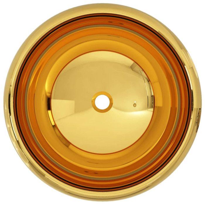 Lavabo - VIDAXL - 40 cm - Céramique - Jaune - Doré