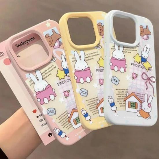 Little Rabbit Cartoon Case for 17 Pro Max 16, 15 Pro, 14 Plus, and Millet 11/13