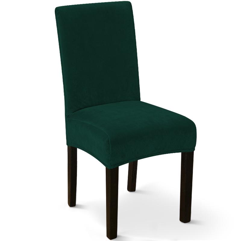 Soft Velvet Dining Chair Cover Stretch Parson Chair Slipcovers Thick Solid Fabric Washable Seat Protectors Banquet Wedding 1pc