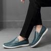 Men's shoes 2025 summer new men's soft-soled one-pedal lazy shoes light luxury comfortable wear-resistant Doudou casual leather shoes