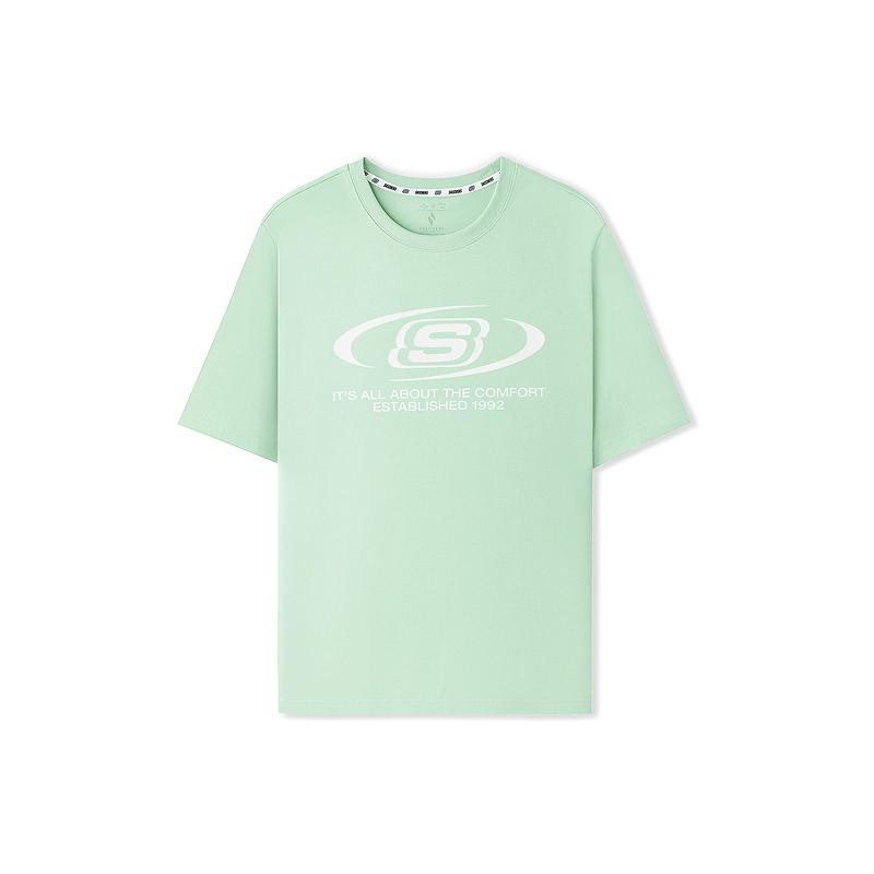 Skechers Однотонная дышащая удобная футболка Унисекс топы L226U105-04BJ S