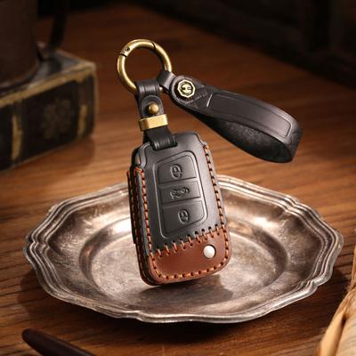 Cowhide Key Cover Is Suitable for Volkswagen Car Key Protective Cover Langyi Bora Genuine Leather Car Key Case