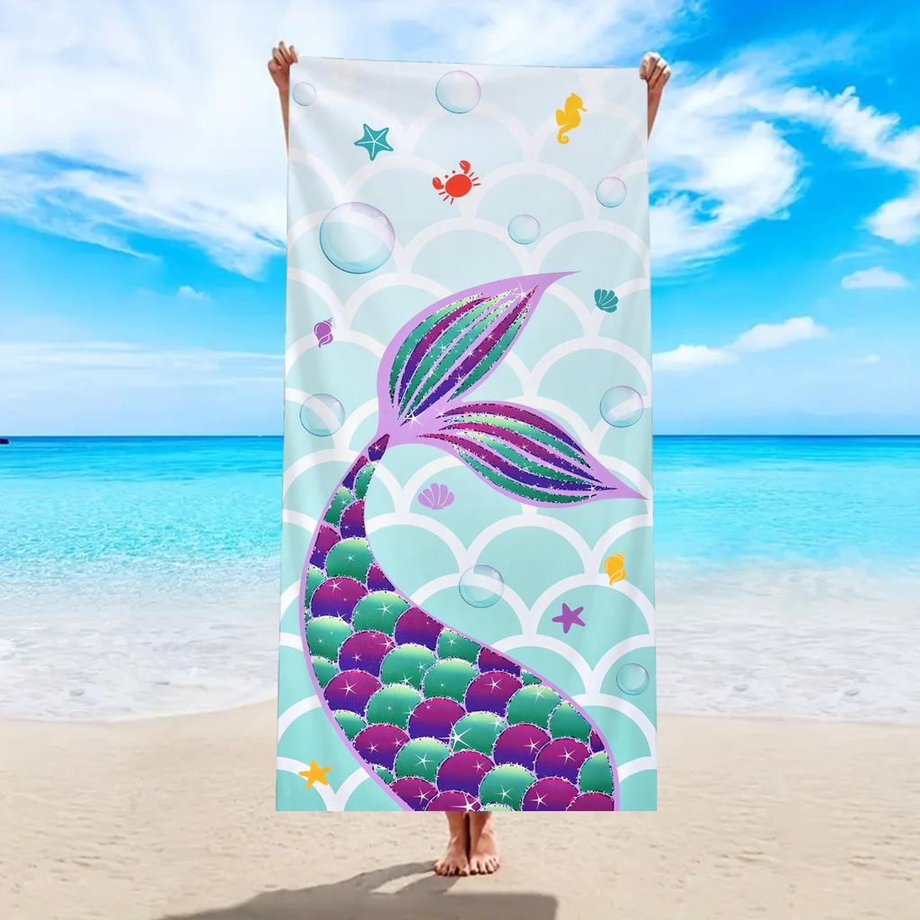 1pc Ultra fine fiber large animal printed beach towel, quick drying soft and absorbent outdoor swimming towel