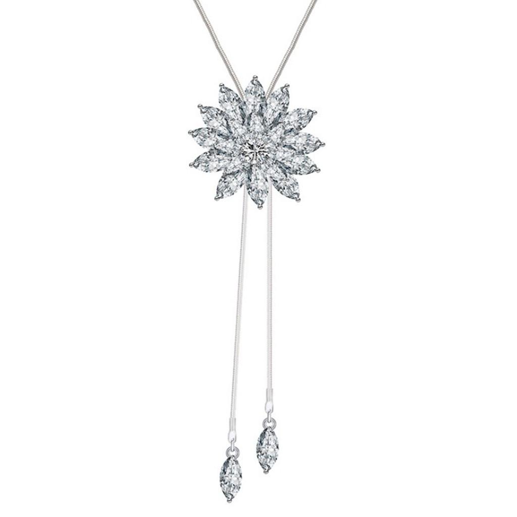 Fashion Diamond Leaf Pearl Fringe Fashion Wild Long Sweater Chain