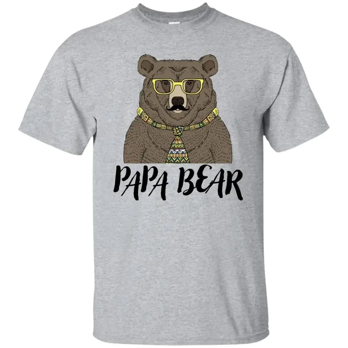 

Fashion Design Papa Bear Fathers Day Gift TShirt Summer Cotton Short Sleeve ONeck Mens T Shirt New S3XL S