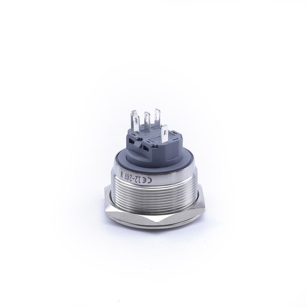 Bell Button 30X35Mm White Led Monostable Silver Vandal-proof 250V 5A