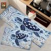 Sea Turtle Ocean Print Bath Mat Non Slip Washable Bathroom Rug Blue White Marine Decor Kitchen Entryway Floor Mat 1PC