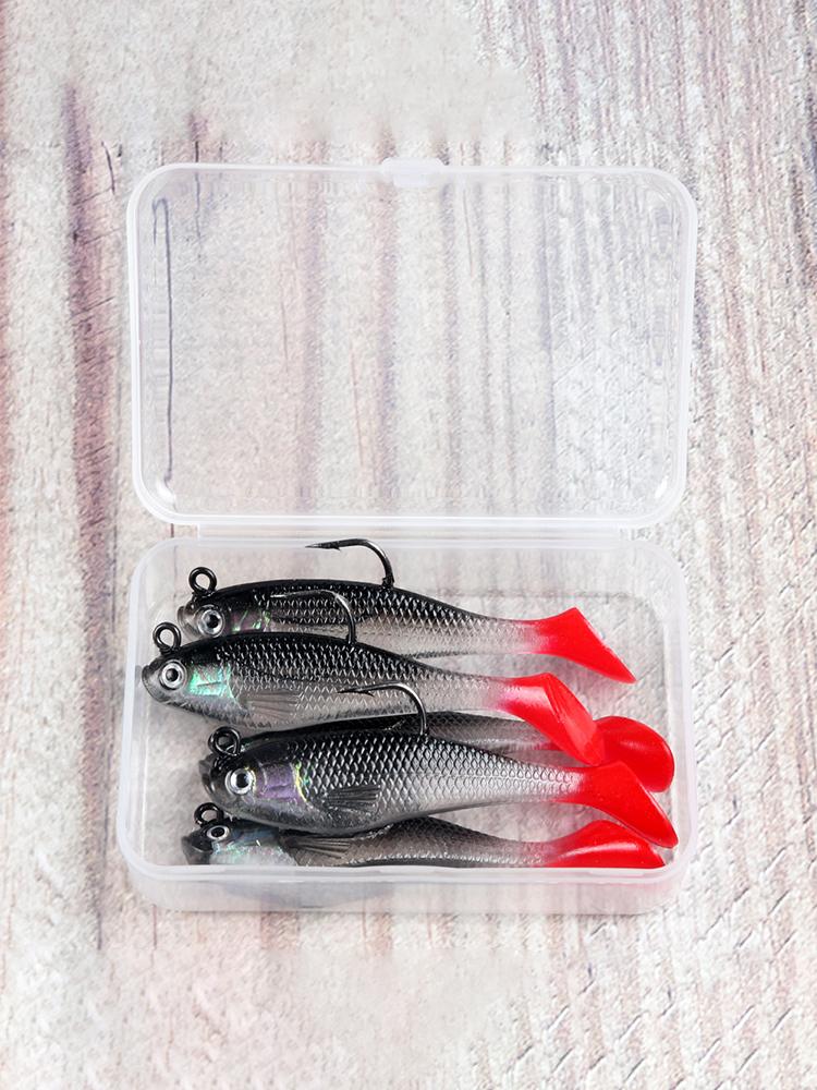 5pcs/lot Fishing Lures 80mm 9.5g Soft Lure T Tail Soft Bait Artificial Baits Swimbait for Sea Bass Carp Pike Fishing