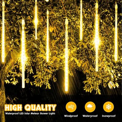 Christmas Lights Outdoor 8 Tubes Meteor Shower Lights LED Snow Falling Icicle Cascading Lights for Xmas Tree Wedding Decoration