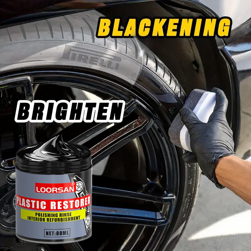 Plastic Mudguard Repair Kit, Quick Gloss Restoration, Protection, Car Care Set, Includes Tire Brightening Wax & Filler Cream