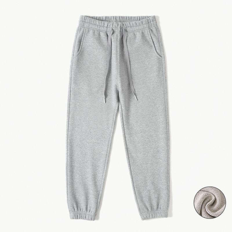 Spring Red Pure Cotton Casual Female Winter Fleece-Lined Track Pants